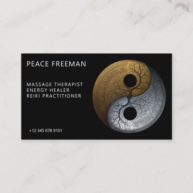 Sacred Balance | Yin Yang-symbol Visitkort (Framsida)