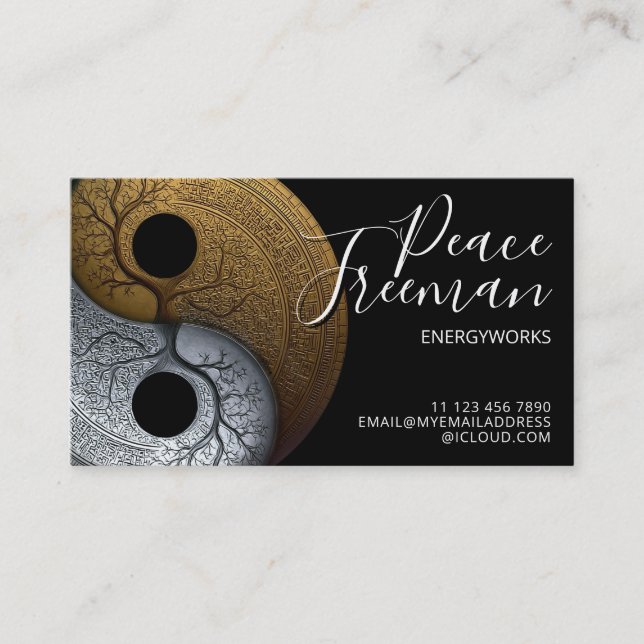 Sacred Balance | Yin Yang-symbol Visitkort (Framsida)