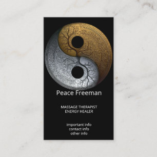 Sacred Balance   Yin Yang-symbol Visitkort