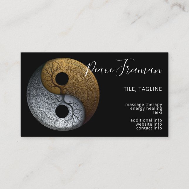 Sacred Balance | Yin Yang-symbol Visitkort (Framsida)