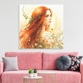 Sacred Earth Goddess Boho Wall Art | Divine Femine Canvastryck