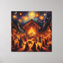 Sacred Fire Beneath the Starry Night Canvastryck