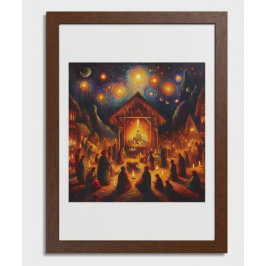 Sacred Fire Beneath the Starry Night Fototryck