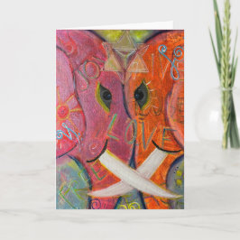 Sacred Geometry Elephant Original ART Kort