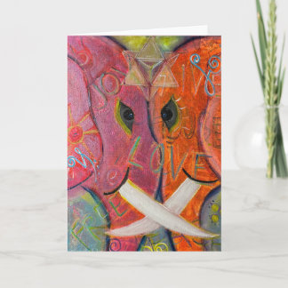 Sacred Geometry Elephant Original ART Kort