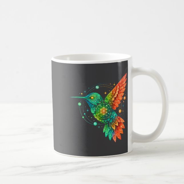 Sacred Geometry Hummingbird Mystic Celestial Desig Kaffemugg (Höger)
