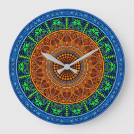 Sacred Geometry Mandala Clock Stor Klocka
