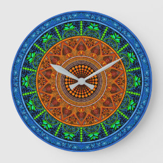 Sacred Geometry Mandala Clock Stor Klocka