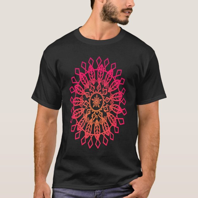 Sacred Geometry Mandala  Spiritual Graphic T Shirt (Framsida)