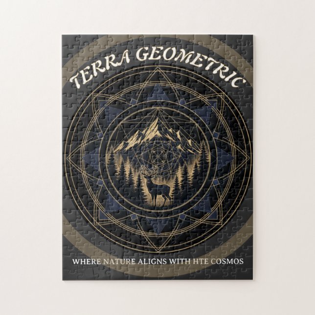 Sacred Geometry Nature Fusion • Mountains & Forest Pussel (Vertikal)