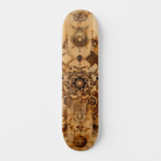 Sacred geometry skateboard, pryrography on wood mini skateboard bräda 18,5 cm