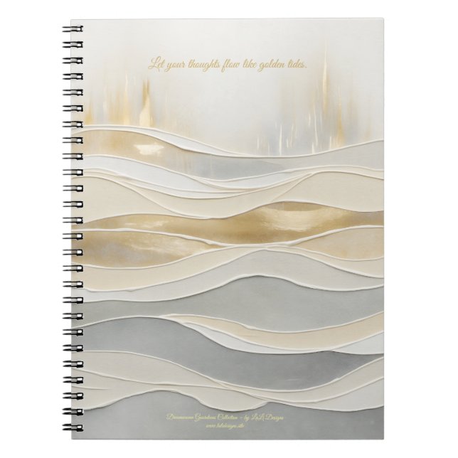 Sacred Golden Waves Journal Anteckningsbok (Framsidan)