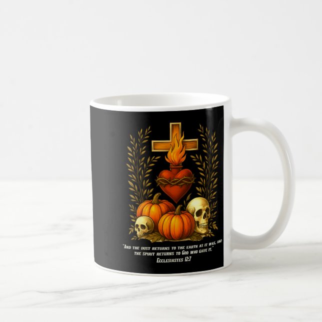 Sacred Heart Halloween Jesus Skulls Pumpkins Chris Kaffemugg (Höger)