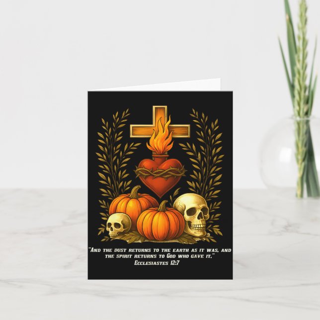 Sacred Heart Halloween Jesus Skulls Pumpkins Chris Kort (Framsida)