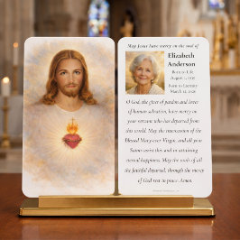 Sacred Heart Jesus Memorial Photo Prayer  Visitkort
