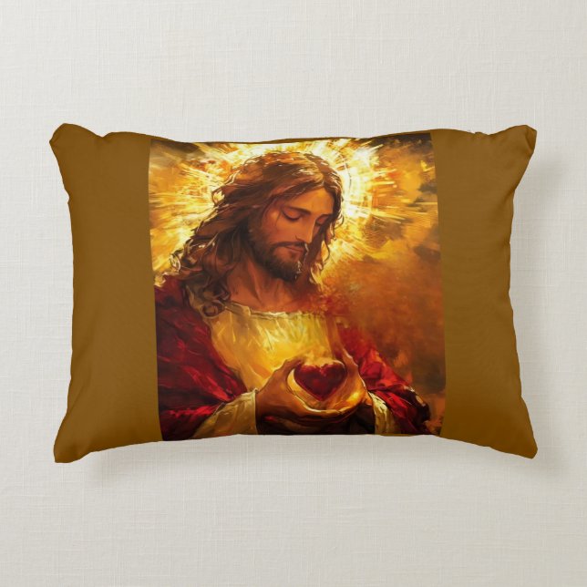 Sacred Heart of Jesus  Prydnadskudde (Framsidan)