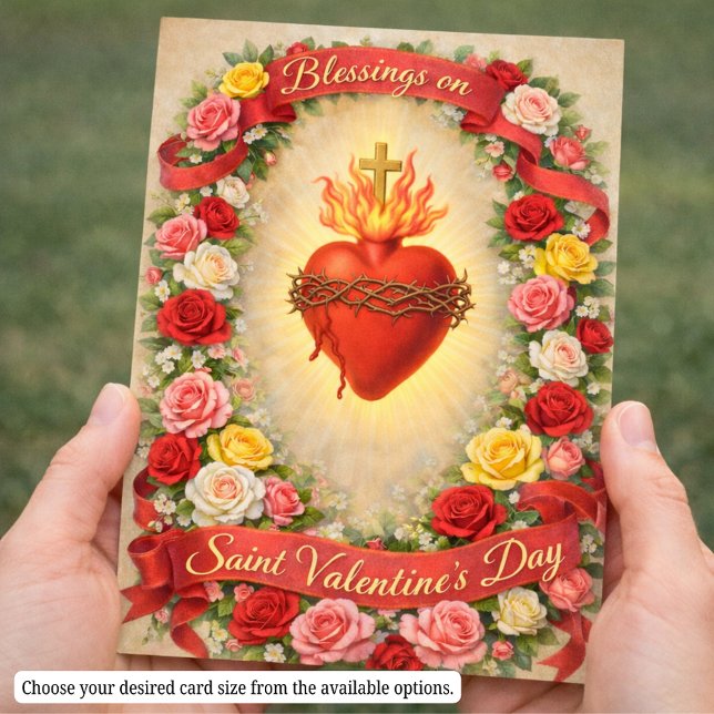 Sacred Heart of Jesus Valentines Prayer Roses Visitkort (Skapare uppladdad)