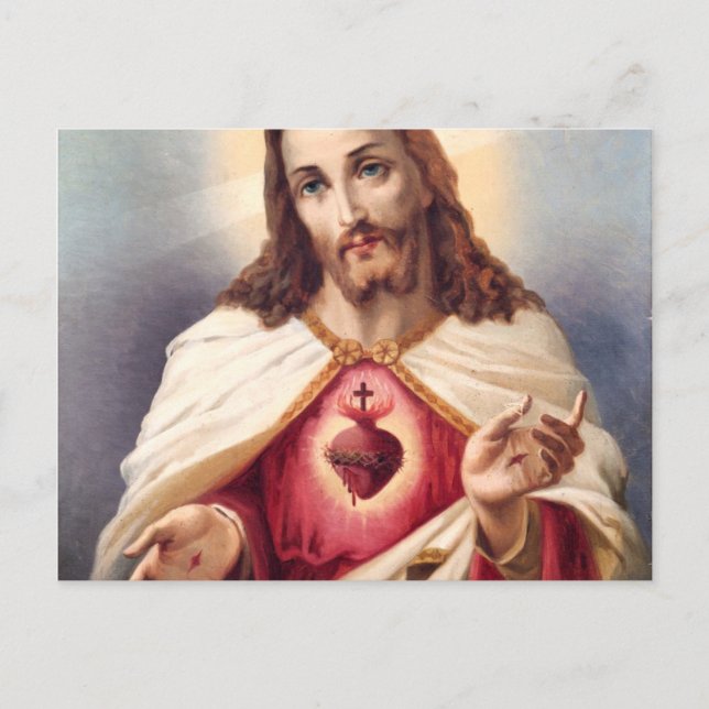 Sacred Heart Of Jesus Vykort (Framsida)