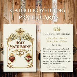 Sacred Hearts Catholic Wedding Prayer Card Visitkort