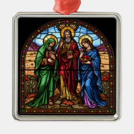 Sacred Hearts Stained Glass Christmas Julgransprydnad Metall