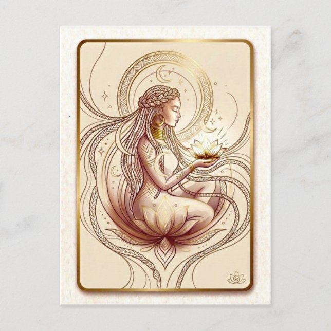 Sacred Lotus Goddess Spiritual  Vykort (Framsida)