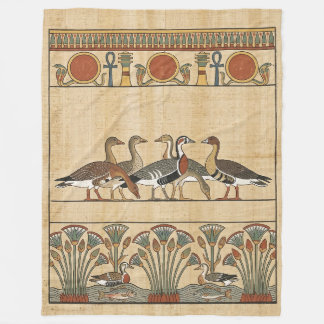Sacred Meidum Geese & Nile Lotus Ancient Egyptian Fleecefilt
