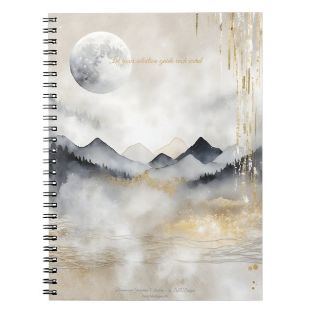 Sacred Moonlit Mountains Journal Anteckningsbok (Framsidan)