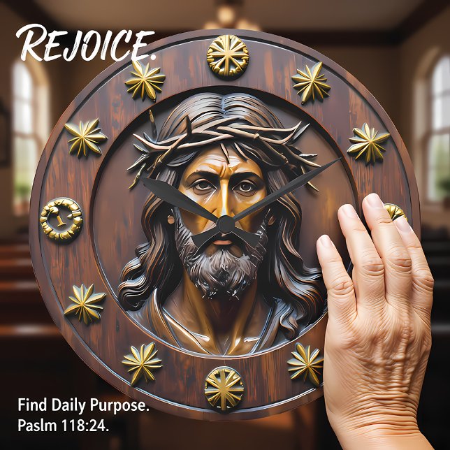 Sacred Portrait Crown of Thorns Stor Klocka (Skapare uppladdad)