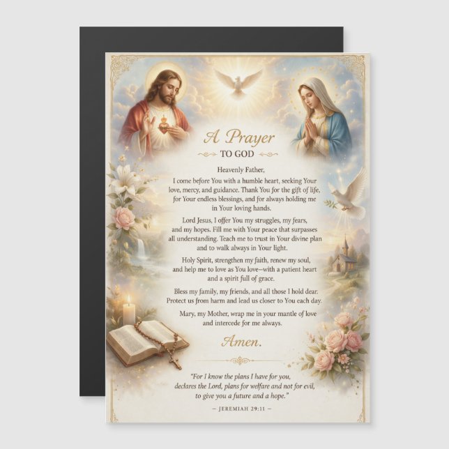 Sacred Prayer to God Devotional Artwork (Fram/baksida)