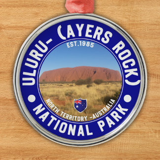 Sacred Rock of Australia – Uluru National Park Julgransprydnad Metall