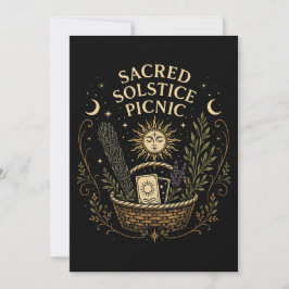 Sacred Solstice Picnic Litha Postcard Inbjudningar