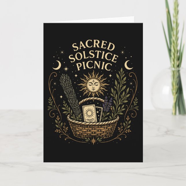 Sacred Solstice Picnic Litha Postcard Kort (Framsida)