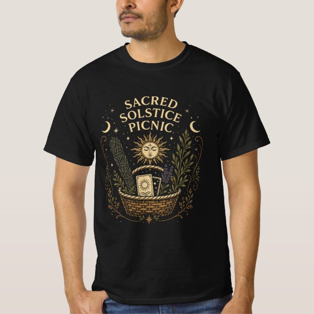 Sacred Solstice Picnic Litha T Shirt (Framsida)