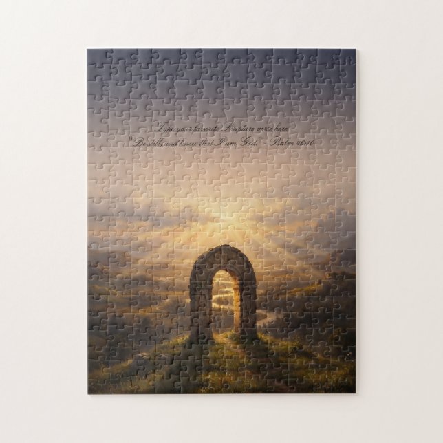 Sacred Stone Arch Sunset Jigsaw Puzzle Pussel (Vertikal)