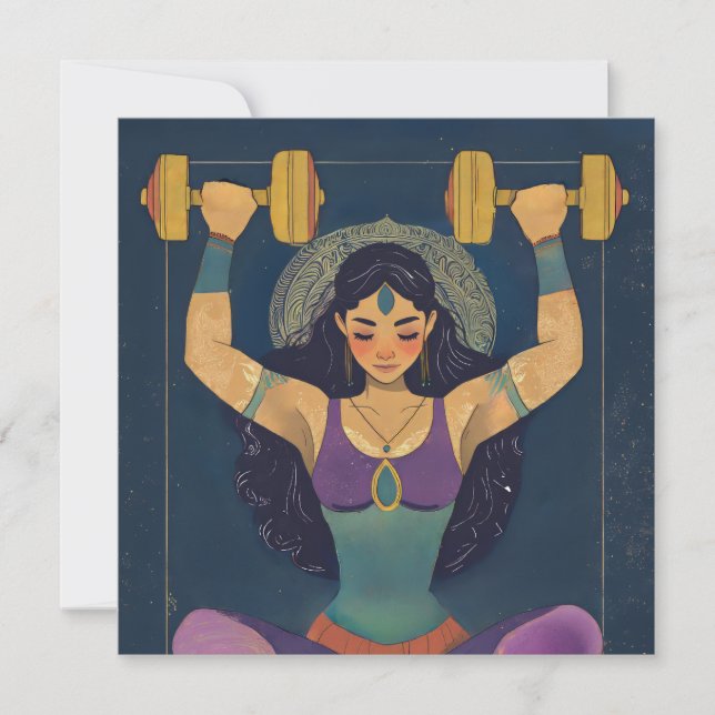 Sacred Strength Goddess Encouragement Card Julkort (Framsida)