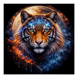 Sacred Tiger – Cosmic Balance | Mystical Tiger Fan Perfect Poster
