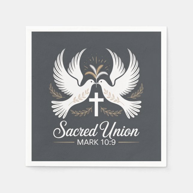 Sacred Union Christian Wedding Pappersservett (Framsidan)