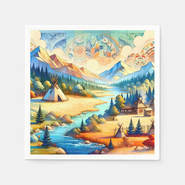 Sacred Valley - Native American Tribal Landscape Pappersservett (Framsidan)