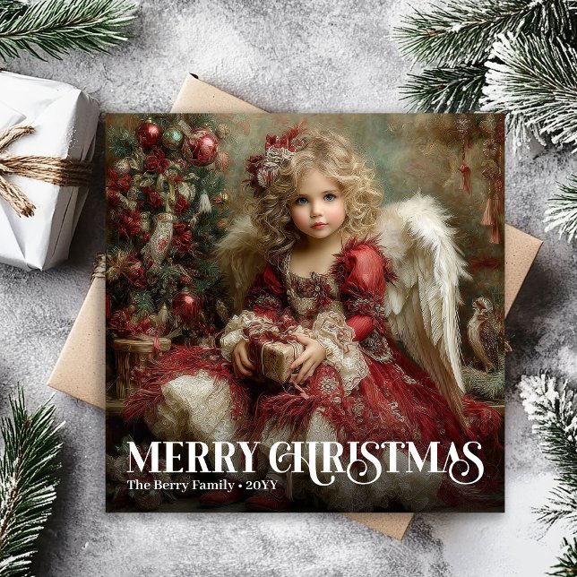 Sacred Victorian Angel Traditional Christmas Card Julkort (Sacred Victorian Angel Traditional Christmas Card)