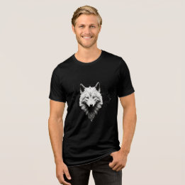 Sacred White Wolf – Geometric Spirit Design T Shirt