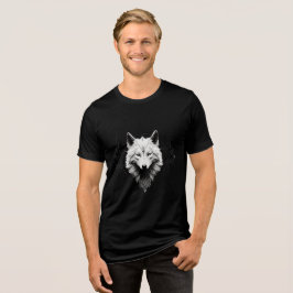 Sacred White Wolf – Geometric Spirit Design T Shirt