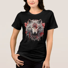 Sacred White Wolf – Ornate Red Mystic Art T Shirt