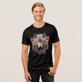 Sacred White Wolf – Ornate Red Mystic Art T Shirt