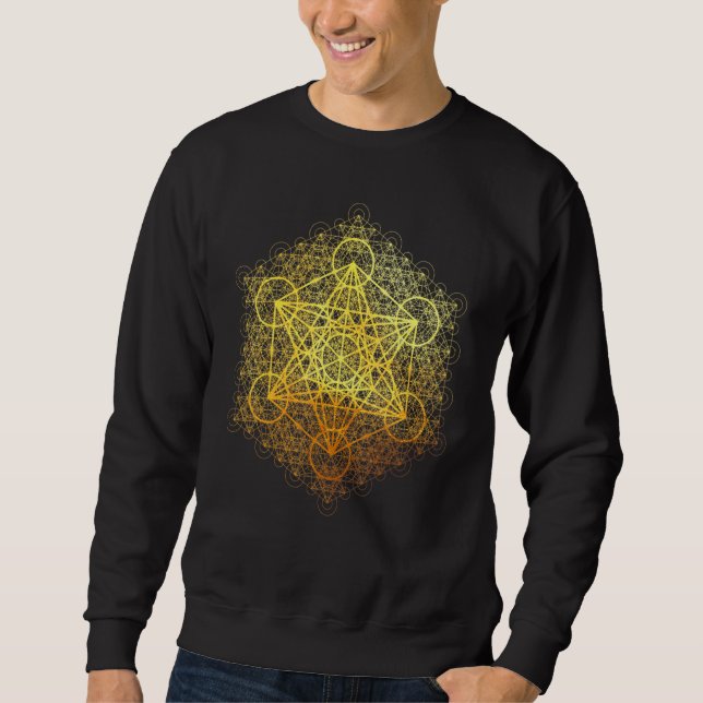 Sacredd Geometry Yoga Psychedelic Astronomic Spiri Lång Ärmad Tröja (Framsida)