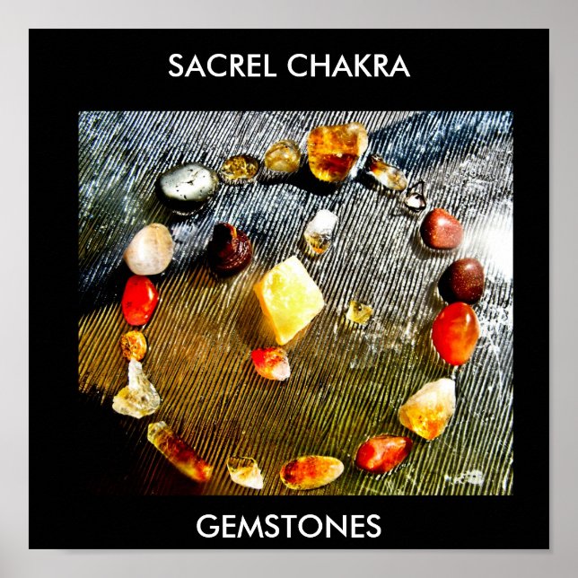 SACREL CHAKRA, GEMSTONES POSTER (Framsidan)