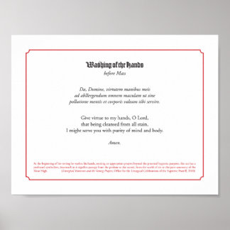 Sacristy Tvättar Händer Prayer Poster