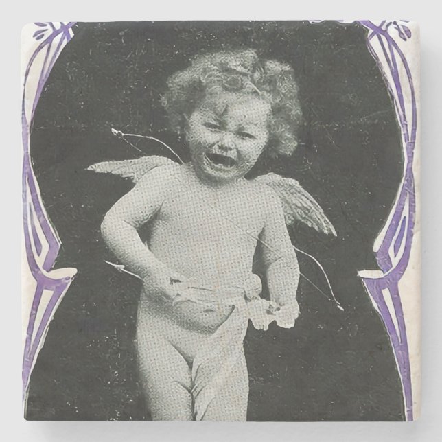 Sad Cherub Angel Print Stenunderlägg (Framsidan)