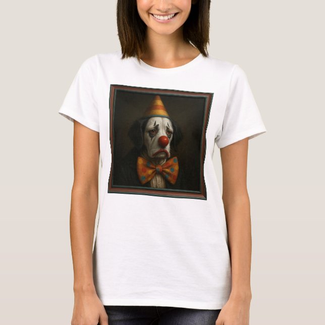 Sad Clown Dog T Shirt (Framsida)