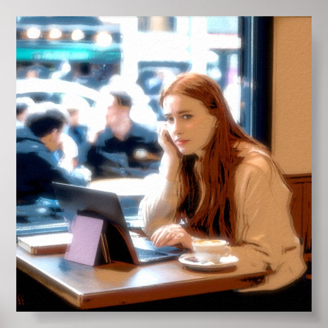 "Sad Coffee" Poster Print Wall Art design (Framsidan)