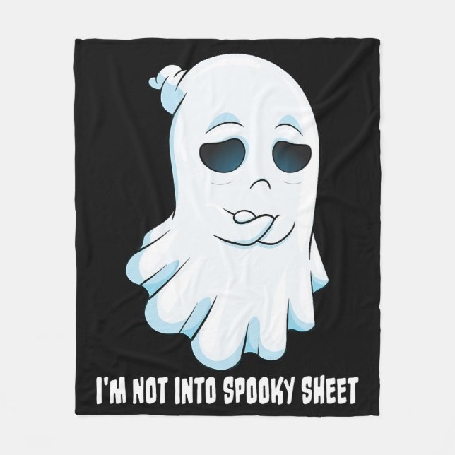 Sad Ghost Halloween Costume I'm Not Into Spooky Sh Fleecefilt (Framsidan)